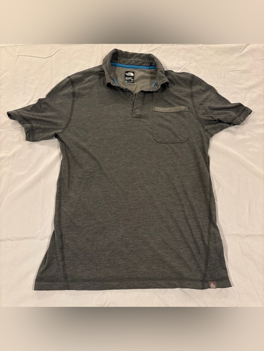 The North Face Men's Gray Polo with Chest Pocket